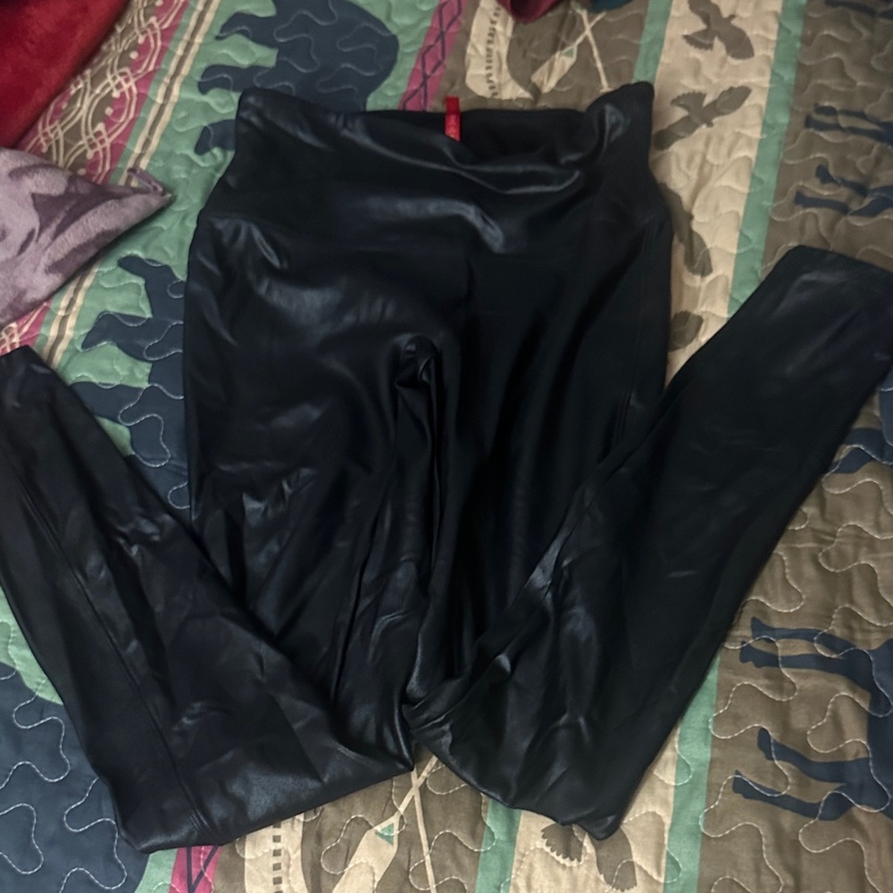 Spanx Black Faux Leather Leggings